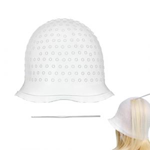 Bonnet à mèches en silicone, kit de coloration pour mèches de cheveux, bonnet de coiffeur, mèches en silicone, accessoires de beauté pour cheveux, mèches avec 1 aiguille en acier (YeMinYu, neuf)