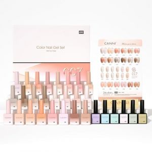 CANNI Lot Vernis Semi Permanent 24 Couleurs Gel Nail Polish avec base et top coat vernis semi permanent/Matt/Primer ongle gel uv et D&eacute;shydrateur pour/Renforcer la carte gel/couleur CC7 (VENALISA, neuf)