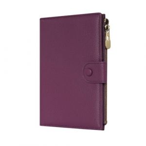 Wason &Eacute;tui de passeport cuir Portefeuille voyage blocage RFID, Emplacement passeport avec poche &agrave; fermeture &eacute;clair pour carte d'identit&eacute; carte d'embarquement billet carte SD essentiels voyage (Violet) (Wason eu, neuf)