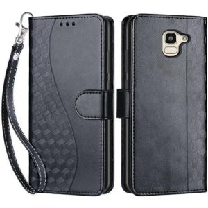 Coque pour Samsung Galaxy J6 2018, Coque Samsung Galaxy On6, Etui Protection Housse Premium Cuir de Portefeuille en Fermeture Magn&eacute;tique Flip Case pour Samsung Galaxy J6 2018 / On6 Coque (Noir) (DIKAS, neuf)
