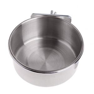 Anawakia Mangeoire &agrave; suspendre en acier inoxydable pour oiseaux, nourriture, eau, graines, perroquets, aras, gris du Gabon, perruches (L 14 cm) (Anawakia, neuf)