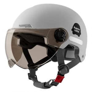 Casque Trottinette Electrique Adulte, Casque V&eacute;lo &Eacute;lectrique avec Visi&egrave;re, Demi Casques, Amortisseurs Casques, Quipement De Protection pour Patinage, Escalade, Adultes Et Jeunes (45-65cm) (XuWeidianpu, neuf)