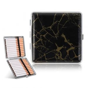 Kytpyi Etui Cigarette, Boite a Cigarette Motif Marbr&eacute; Cuir R&eacute;sistant &agrave; l'humidit&eacute; Portable pour 20 Cigarettes Minces, pour Vie Quotidienne, Activit&eacute; Commerciale etc (Or) (Kuomoo, neuf)