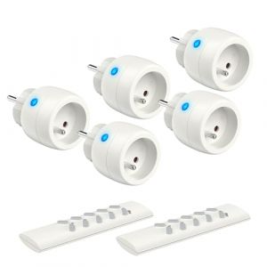 Prise Telecommande sans fil, Certifié TÜV Süd, Programmateur 2300W Portée 30m, 5 prise connectée avec 2 Télécommande, Idéal pour l'éclairage télécommandé, les décorations, les ventilateurs, et plus (Ucomen Home, neuf)
