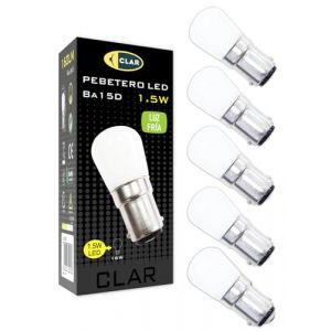 CLAR - Ampoule Frigo,Petite Lampe LED,Ampoule Machine a Coudre,Petite Ampoule LED,Ampoule Refrigerateur,Ampoule Lampe de Sel1,5W 230V 6000ºK (Pack 5) (CLAR ILUMINACIÓN, neuf)