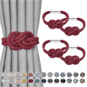 Pretty Jolly Mini embrasses magn&eacute;tiques pour rideaux Style nordique Simple Embrasse de rideau &Eacute;l&eacute;gante garniture d&eacute;corative pour rideaux Cravate pour la maison et le bureau Drapery, Bordeaux, Lot de 4 (PrettyJolly, neuf)