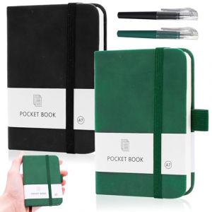 2 Pièces Petit Carnet De Notes De Poche, A7 Notebook De Voyage, Carnet Cuir avec Stylo Cahier To Do List, Mini Carnet avec Fermeture élastique pour Les Voyages, L'école, Le Travail (yichengyuanlin, neuf)