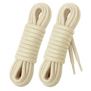 Laceter 2 Paires de Lacets Ronds Épais 4mm pour Bottes, Chaussures de Sécurité, Randonnée, Dr Martens, Travail, Outdoor - Robustes et Confortables - Fabriqués en Europe - Longueur 120 cm, Crème (Lace'ter, neuf)
