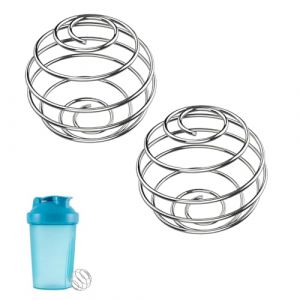 GZSYWZ 2 Pièces Boule de Secousse - Mélangeur Bouteille Acier Inoxydable Boule Mélangeur Métal Ressort Agitateur Bouteille Tasse pour Shaker Globuline Mélange Boisson, 32 * 32mm × 2 Pièces (GZSYWZ, neuf)