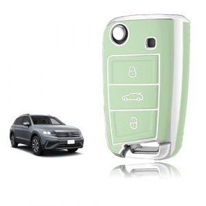 TOOMUME Coque Clé, Etui Cles Étui Clés Adapté pour VW Golf 7 Mk7 Polo Tiguan Touran Seat Leon Fabia Ibiza Skoda Fabia Octavia Superb, Couvre Clef Cache Cle Voiture Telécommande - Flip Key (TOOMUME, neuf)