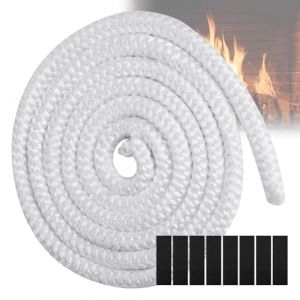 GeeRic Corde de Joint de Po&ecirc;le &agrave; Bois, Joint de Verre de Porte R&eacute;sistant aux Hautes Temp&eacute;ratures, Joints de Remplacement en Fibre de Verre, Facile &agrave; Installer pour Po&ecirc;les &agrave; Bois Blanc (GeeRicDirect, neuf)