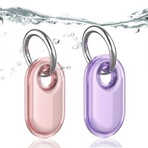 Dingfeiyu &Eacute;tuis pour Samsung Galaxy SmartTag2, Housse avec Porte-Cl&eacute;s pour Animaux Portefeuilles et Bagages, SmartTag2 Locator Tracker Key Finder Cover (Rose + Violet) (Dingfeiyu Online, neuf)