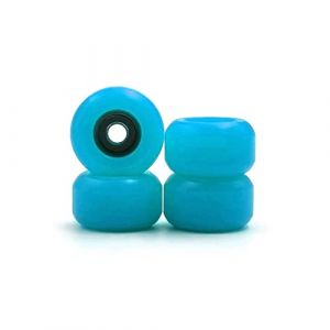 SPITBOARDS Roues de skateboard - Polyur&eacute;thane CNC - Lot de 4 roues - Bleu clair (WUMICO, neuf)
