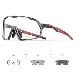 KAPVOE Lunette de Cyclisme Photochromique Homme Lunette V&eacute;lo Route TR90 Cadre Lunette VTT Femme Transparente Lunette Cycliste Protection UV400 Lunette de Soleil Sport Pour Running Course Conduite (kapvoe, neuf)