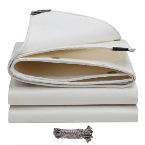 Bâche Waterproof, Cover All Bâche à Oeillets 2.5 x 3.4 m 500G/M² PVC Protection de Vent Pluie Soleilavec Œillets Bâche Imperméable et Résistante pour Serre Jardin Pergola Piscine, Blanc (LvLiangShiLiShiQuGaiFangDianZiShangWuYouXianGongSi, neuf)