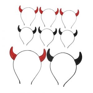 COLLBATH 8pi&egrave;ces -t&ecirc;te Cornes De Diable Pour Halloween Accessoire De D&eacute;guisement Corne De Diable Coiffe Cosplay Pour F&ecirc;te Masqu&eacute;e (Murdoffi, neuf)