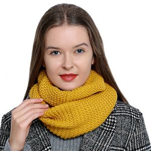 DonDon &Eacute;charpe femme hiver &Eacute;charpe en laine &Eacute;charpe tube snood Tour de Cou Cache cou - Jaune (urban-styles, neuf)