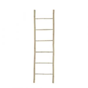 Box and beyond - Porte-Serviettes - 190 x 50 x 3,5 cm - Bambou Naturel - &Eacute;chelle 6 Barres de s&eacute;chage - Salle de Bain, Buanderie, Chambre - Style Boh&egrave;me (Equipstore CR&Eacute;ATION, neuf)