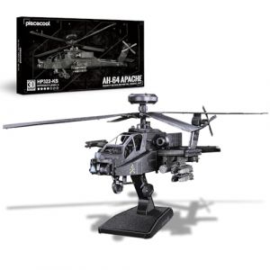 Piececool Puzzle 3D Metal Hélicoptère de Combat Ah-64 Apache, Maquette Avion de Acier Inoxydable 430, Restauration 100%, Maquette Metal, Cadeau d'anniversaire pour 3D Puzzle Adulte, 145 Pièces (piececool, neuf)