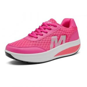 Femmes Minceur Chaussures Marche Baskets Aptitude Wedges Plateforme Chaussures Sneakers Rose,39 EU (QZBAOSHU, neuf)