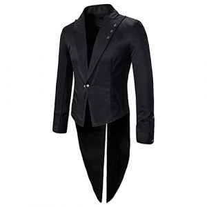 Veste Queue De Pie Homme, Costume Queue-De Homme, Neuf Slim Fit Tenue Lavable En Machine Coupe Ajustée Vestes Style Slim Fit Tenue Doux Et Confortable Coupe Ajustée Vestes Médiéval (MHXYXGS, neuf)