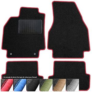 moto-MOLTICO Tapis de Voiture en Moquette - 4 pièces - Tapis de Sol antidérapant pour Automobile - Adapte pour: Renault Captur 2014-2019 - Rouge (Moltico-Shop, neuf)