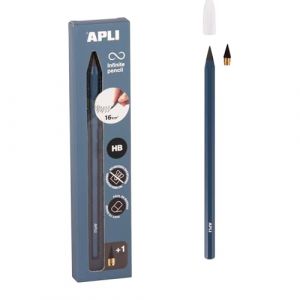 APLI 19800 Crayon infini avec corps bleu, crayon éternel sans encre avec mine de recharge (IS Boutique, neuf)