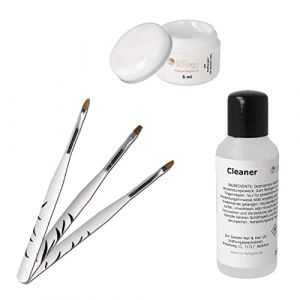 Gel de construction Classic transparent 5ml y compris 3pcs. Brosse à ongles et Cleaner 100ml (Sun Garden Hair&Nails, neuf)