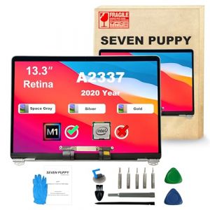 seven puppy (Argent pour MacBook Air A2337 (13", M1, 2020) EMC 3598 Retina Résolution 2560 x 1600 Full CFCC Écran LCD de Rechange A+++ (NUVİA MALL, neuf)