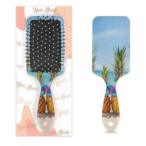 Brosse à cheveux d'été en forme d'ananas avec coussin d'air humide et sec - Brosse à cheveux démêlante en plastique pour enfants et adultes - Cadeau de rentrée scolaire pour homme et femme (Lucky Betty, neuf)