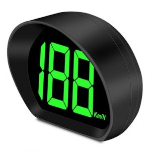 Afficheur tête haute GPS HUD pour voiture, Chipsets GPS et Beidou double, écran LED lumière froide moderne, Convient à tout véhicule, alimentation USB pour voiture (KM/H Vert) (Moonnai, neuf)