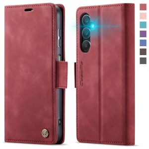 XYGLOW Coque pour Samsung Galaxy A25 5G Etui Housse【RFID Blocage】 Premium en Cuir PU Pochette de Portefeuille Fermeture Magnetique Flip Case Rabat Clapet pour Samsung A25 5G &Eacute;tui 6,5 Pouces,Rouge (XYGLOW-EU, neuf)