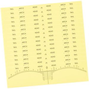 OATIPHO 100 Pièces Autocollants de Règle à Sourcils Outil de Maquillage Pratique pour Dessin des Sourcils Gabarit de Microblading PVC Design Jaune Outil de Positionnement pour Symétriques (Tsun Ki-sung, neuf)