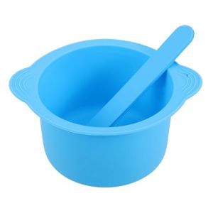 Baluue Bol &agrave; Masque Pliable en Silicone Bleu R&eacute;sistant &agrave; la Chaleur avec B&acirc;tonnet M&eacute;langeur Bol M&eacute;langeur 1 Pi&egrave;ce pour Soins du Visage Fonte de Cire et Utilisation Spa R&eacute;utilisable (Fortune Luck, neuf)