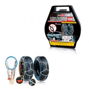 Chaînes à neige pour pneus 245/65R17, 255/60R17, 265/55R17,245/60R18, 255/55R18, 265/50R18, 275/50R18, 285/45R18, 215/65R19, 245/5 5R19, 255/50R19, 265/45R19, 285/40R19 et 295/35R19 (A2ZWORLD-FR, neuf)