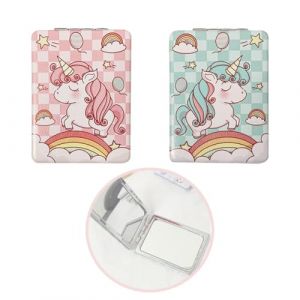 EIYVPRA 2 PCS 1X/2X grossissant Miroir de maquillage compact pour les voyages, miroir de poche, petit miroir de poche, pliable et portable. Double face avec grossissement 2X miroir 1X pour sacs à main (qingjian, neuf)