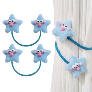 Lot de 2 attaches de rideaux élégantes, aimants pour rideaux, magnifiques attaches de rideaux de style floral, aimants pour rideaux pour la maison et le bureau(Étoile bleue) (wuhanshichenlingyanshangmaoyouxiangongsi, neuf)