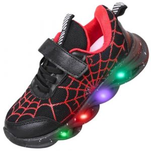 ZOUPREME Chaussure Enfant Gar&ccedil;on Lumineuse Sneakers, Basket Mode Sport Boys Shoes Xmas (Black,22) (ZOUPREME, neuf)