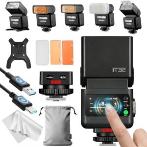 Godox iT32 Flash Appareil Photo TTL Mini avec D&eacute;clencheur X5-C pour CANON,Flash TTL Sans Fil 2.4G HSS 1/8000s, Compatible avec Canon EOS R RP R5 R6 R7 R8 R10 R100 R5 Mark II R6 Mark II 90D 750D M50 M3 (LetWell, neuf)