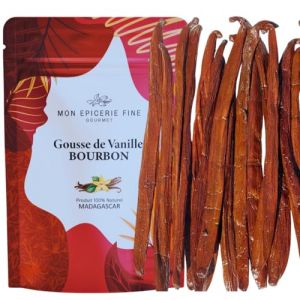 Mon Epicerie Fine Gourmet Gousse de Vanille BOURBON de Madagascar. S&eacute;lection gourmet. 10 +1 Vanille Gousse fra&icirc;che et souple. Sachet ZIP recyclable fabriqu&eacute; en Europe. 14/16 CM (MON EPICERIE FINE GOURMET, neuf)