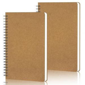 Yarotm Carnet de Notes A5-2 Pi&egrave;ces Cahier Spirale A5 Page Blanche - Carnet Dessin A5 Carnet de Croquis - Reliure Spirale Notebook Cahier Feuille Blanche - Blocs Notes en Couverture Kraft (Droking, neuf)