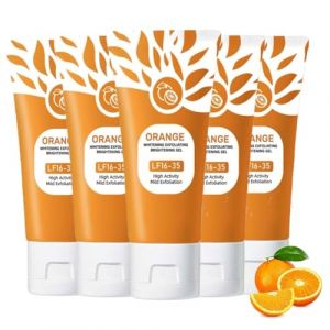 Orange Exfoliating Brightening Gel, 50g Gel Exfoliant Visage Et Corps, Gommage Corps Exfoliant, Gelee Eclaircissante Gommage, Orange Exfoliating Moisturizing Face Body Scrub Gels (5PC, 50g) (xiaxiappa99, neuf)