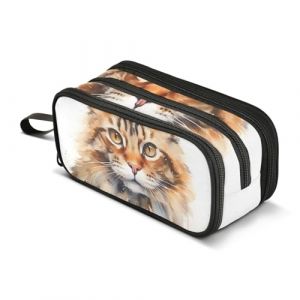Jolie trousse à crayons en forme de chat de grande capacité pour garçons et filles, trousse à crayons à 3 compartiments pour étudiants, papeterie, marqueur pour l'école, le bureau, le travail, Beau (qianjiangshihuchaoshangmaoyouxiangongsi, neuf)