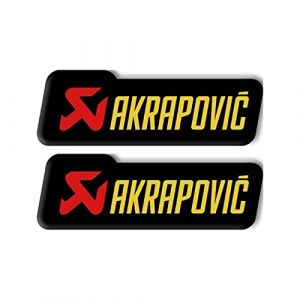 Sticker Autocollant en Aluminium r&eacute;sistant &agrave; la Chaleur for Moto de Silencieux d'&eacute;chappement akrapovic (Color : 2pcs SDK077) (GLSMM, neuf)