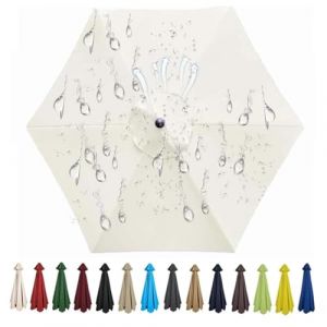 ZGantrix Housse de Rechange pour Parasol 200cm 250cm 270cm 300cm Toile Parasol d'extérieur À 6 Baleines Auvent de Rechange pour Parasol de Terrasse Tissu de Polyester(L48,2M 6.5ft/6 Ribs) (YEYE-SHOP, neuf)