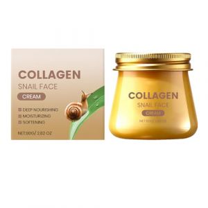 Cr&egrave;me visage au collag&egrave;ne d'escargot - Soin hydratant anti-&acirc;ge r&eacute;parateur et rajeunissant &agrave; la mucine d'escargot et &agrave; l'acide hyaluronique - Cr&egrave;me raffermissante et &eacute;claircissante pour les rides (1) (QK-LINK, neuf)