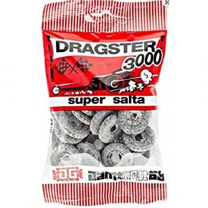 Dragster 3000 Super Salta &ndash; Super Salt &ndash; Lot de 3 sacs de bonbons su&eacute;dois sal&eacute;s, r&eacute;glisse et salmiak, 65 g (Nordic_NINJA_Store, neuf)