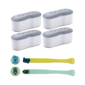 TPZORJX tampon abattant wc,Lot de 4 pare-chocs universels de rechange pour siège de toilette,Abattants WC Accessoires,Avec 2 élévateurs,avec adhésif puissant pour la maison, l'hôtel et l'école (Sunlaxy OU, neuf)