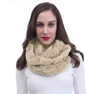 Lina & Lily Écharpe Tube Snood Fausse Fourrure Ultra Doux (Beige) (Eisen-scarf, neuf)