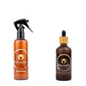 Muva Nature Beard Care Duo &ndash; Huile de croissance de barbe et spray hydratant pour barbe | 100% naturel et doux pour la peau | Favorise une barbe plus dense, plus douce et plus saine (Muva Nature Ltd, neuf)